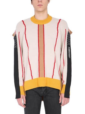 CREW NECK SWEATER WITH FOLDING SILHOUETTE