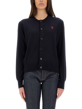WOOL CARDIGAN WITH LOGO