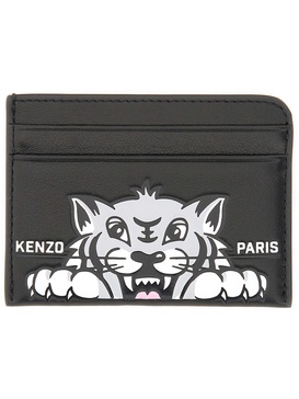 Kenzo Men Leather Card Case "Varsity"