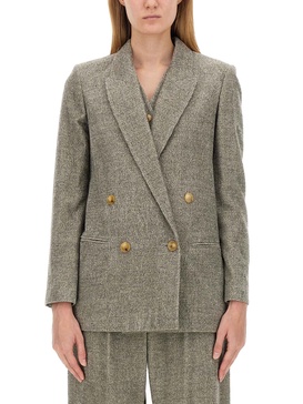 DOUBLE-BREASTED MELANGE JACKET