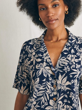 Cabana Camp Shirt - Navy Canopy Floral