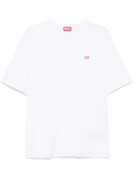 White cotton t-shirt with small logo print