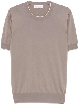 Brunello Cucinelli Men Cotton Knitted T-Shirt