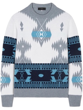 Icon jacquard virgin wool sweater