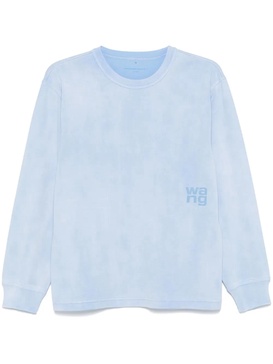 Alexander Wang Essential Jsy Ls T-Shirt W/ Puff Logo & Bound Neck Clothing