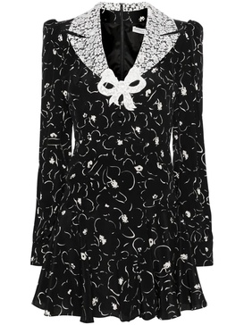 Floral silk and lace minidress