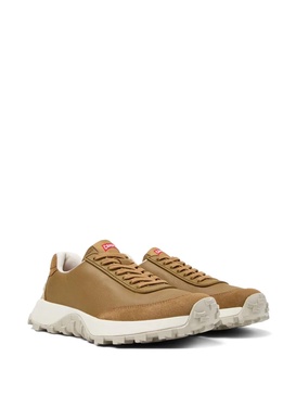 Brown leather and nubuck sneakers for women