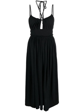 Black Leather Dress with Flap Closure