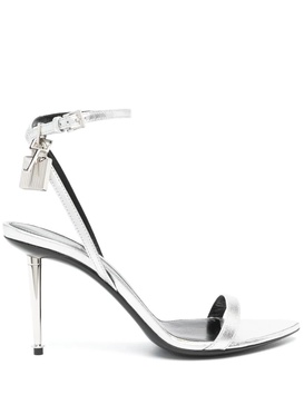85mm Padlock metallic leather sandals