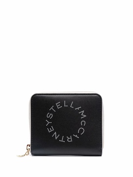 Black\/gold Zip Around Falabella Wallet