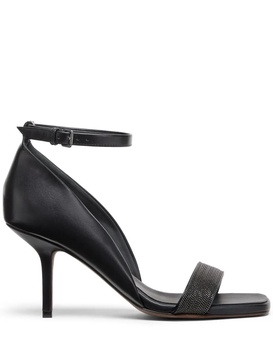 Monili-trim leather sandals
