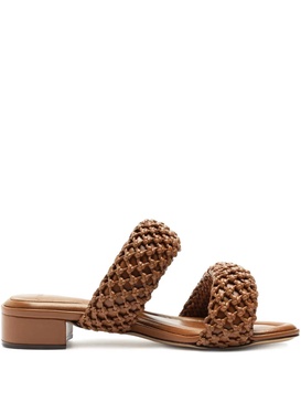 Lilla Leather Mesh Two-Band Sandals