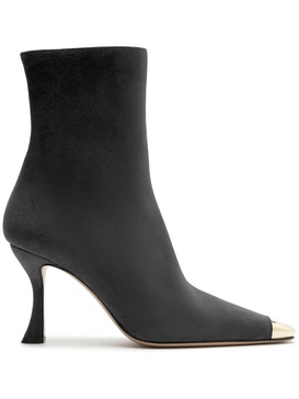 Olivia Suede Cap-Toe Booties