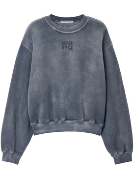 Alexander Wang Essential Terry Crew Sweatshirt W/ Puff Paint Logo Clothing