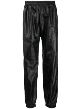Embossed Logo Leather Joggers