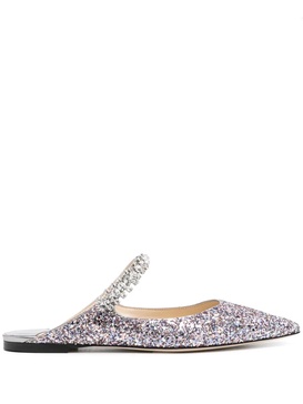 Bing embellished leather-trimmed mules