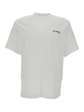 Axel Arigato 'Legacy' White T-Shirti With Logo Lettering Print In Cotton Man