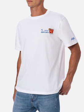 Man Classic Fit Cotton Jersey T-shirt Portofino With Mi Sono Sbagliato Embroidery