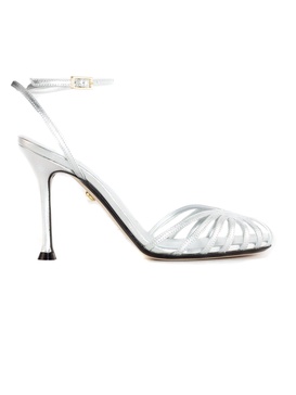 Silver Leather Cage Sandals