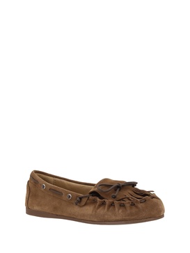 Suede Leather Loafers With Fringes