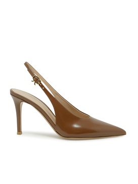 Gianvito Rossi Camel Leather Slingback