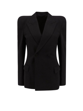 Oversized Double-breasted Twill Jacket