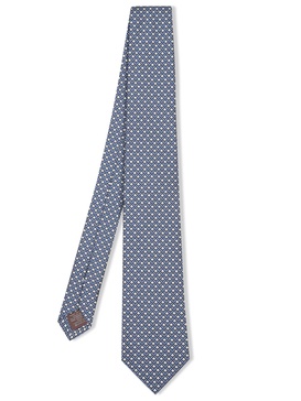 Mini Geometric Blue-beige-white Tie