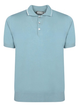 Blue Cotton Polo Shirt