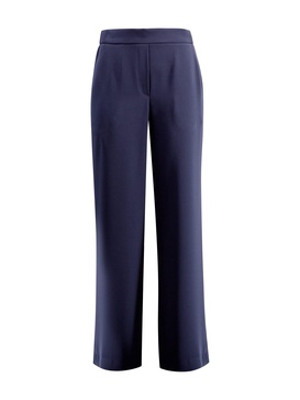 Crepe-texture Flared Trousers