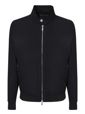 Midnight Blue Nylon Blend Albert Jacket