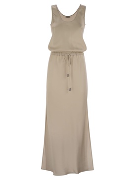 Fluid Satin Cady Twill Dress