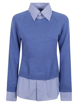 Cashmere Knit And Shirting Jumper