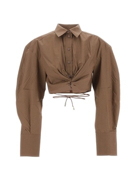 Gathered Long-sleeved Shirt