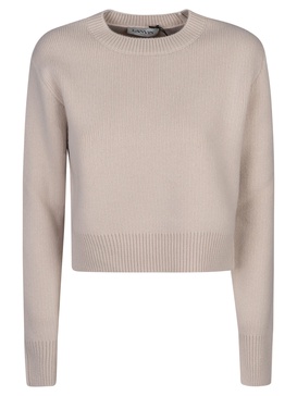 Rib Trim Knit Cropped Sweater