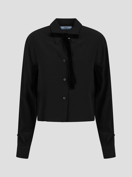 Prada Crepe De Chine Shirt With Bow