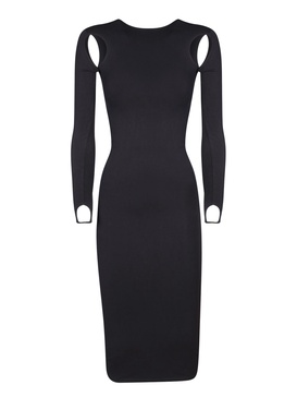 Cut-out Details Black Dress