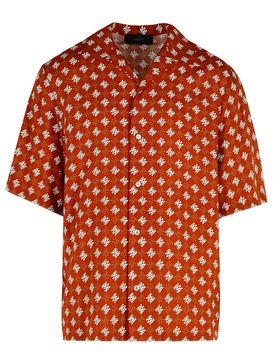 'starbus' Orange Viscose Shirt