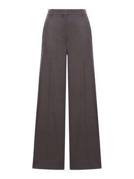 Chocolate Flannel Wide-leg Pant