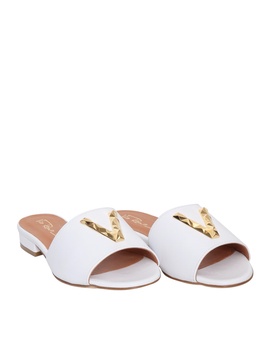 White Leather Slippers