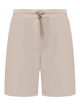 Cotton Poplin Short Pants With Darts.