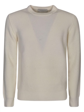 Round Neck Plain Ribbed Sweater Sweater