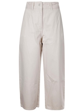 Logo Patch Cropped Wide-leg Jeans