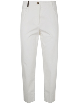 Light Cotton Satin Stretch Trousers