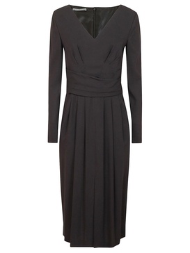 V-neck Long-sleeved Dress