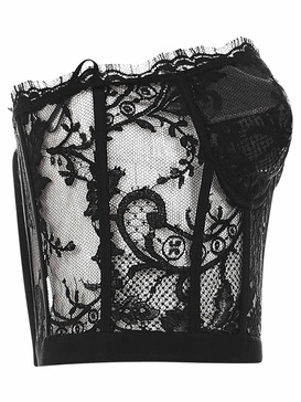 Strapless lace bustier top