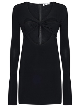 Heart Shaped Cut Out Mini Black Dress