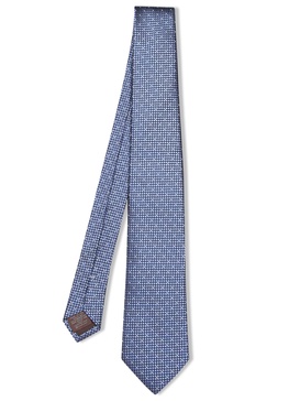 Geometric Pattern Blue/black/white Tie