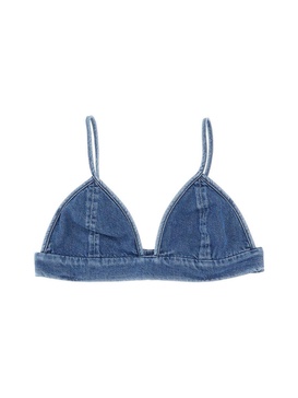 Straight Hem Denim Cropped Top