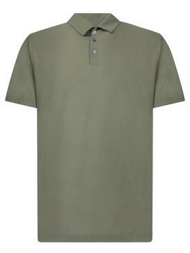 Green Cotton Crepe Polo Shirt