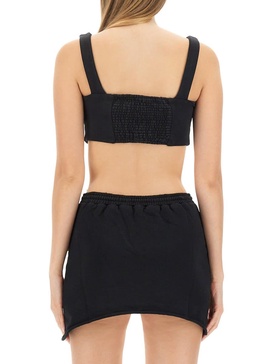 Black Crop Top With Logo